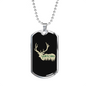 Wild Life Vibes Hunting Necklace Stainless Steel or 18k Gold Dog Tag 24"-Express Your Love Gifts