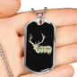 Wild Life Vibes Hunting Necklace Stainless Steel or 18k Gold Dog Tag 24"-Express Your Love Gifts