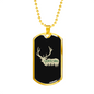 Wild Life Vibes Hunting Necklace Stainless Steel or 18k Gold Dog Tag 24"-Express Your Love Gifts