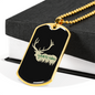 Wild Life Vibes Hunting Necklace Stainless Steel or 18k Gold Dog Tag 24"-Express Your Love Gifts