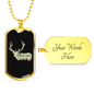 Wild Life Vibes Hunting Necklace Stainless Steel or 18k Gold Dog Tag 24"-Express Your Love Gifts