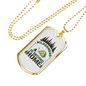 Wilderness Is Second Home Hunting Necklace Stainless Steel or 18k Gold Dog Tag 24"-Express Your Love Gifts