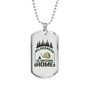 Wilderness Is Second Home Hunting Necklace Stainless Steel or 18k Gold Dog Tag 24"-Express Your Love Gifts