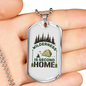 Wilderness Is Second Home Hunting Necklace Stainless Steel or 18k Gold Dog Tag 24"-Express Your Love Gifts