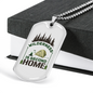 Wilderness Is Second Home Hunting Necklace Stainless Steel or 18k Gold Dog Tag 24"-Express Your Love Gifts