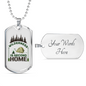 Wilderness Is Second Home Hunting Necklace Stainless Steel or 18k Gold Dog Tag 24"-Express Your Love Gifts