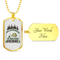 Wilderness Is Second Home Hunting Necklace Stainless Steel or 18k Gold Dog Tag 24"-Express Your Love Gifts