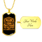 Will Never Give You Necklace Stainless Steel or 18k Gold Dog Tag 24" Chain-Express Your Love Gifts