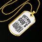 Will Never Lack Christian Necklace Stainless Steel or 18k Gold Dog Tag 24" Chain-Express Your Love Gifts