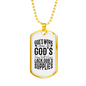 Will Never Lack Christian Necklace Stainless Steel or 18k Gold Dog Tag 24" Chain-Express Your Love Gifts