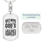 Will Never Lack Keychain Stainless Steel or 18k Gold Dog Tag Keyring-Express Your Love Gifts