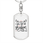 Will Not Be Shaken Psalm 16:8 Keychain Stainless Steel or 18k Gold Dog Tag Keyring-Express Your Love Gifts
