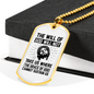 Will Of God Christian Necklace Stainless Steel or 18k Gold Dog Tag 24" Chain-Express Your Love Gifts