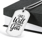Will Sustain You Christian Necklace Stainless Steel or 18k Gold Dog Tag 24" Chain-Express Your Love Gifts