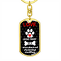 Wirehaired Pointing Griffon Keychain Stainless Steel or 18k Gold Dog Tag Keyring-Express Your Love Gifts