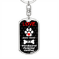 Wirehaired Pointing Griffon Keychain Stainless Steel or 18k Gold Dog Tag Keyring-Express Your Love Gifts