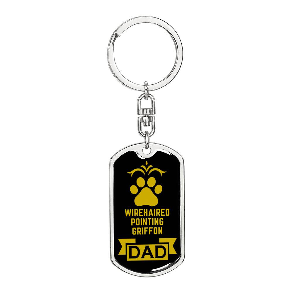Wirehaired Pointing Griffon Keychain Stainless Steel or 18k Gold-Express Your Love Gifts