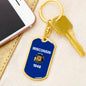 Wisconsin State Flag Keychain Dog Tag Stainless Steel or 18k Gold-Express Your Love Gifts
