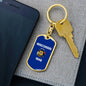 Wisconsin State Flag Keychain Dog Tag Stainless Steel or 18k Gold-Express Your Love Gifts