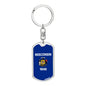 Wisconsin State Flag Keychain Dog Tag Stainless Steel or 18k Gold-Express Your Love Gifts