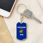 Wisconsin State Flag Keychain Dog Tag Stainless Steel or 18k Gold-Express Your Love Gifts