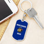 Wisconsin State Flag Keychain Dog Tag Stainless Steel or 18k Gold-Express Your Love Gifts