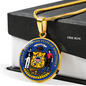 Wisconsin State Seal Necklace Circle Pendant Stainless Steel or 18k Gold 18-22"-Express Your Love Gifts