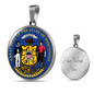 Wisconsin State Seal Necklace Circle Pendant Stainless Steel or 18k Gold 18-22"-Express Your Love Gifts