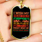 Wish My Head Cold Firefighter Gift Stainless Steel or 18k Gold Dog Tag 24" Chain-Express Your Love Gifts