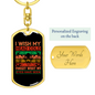 Wish My Head Cold Firefighter Keychain Stainless Steel or 18k Gold Dog Tag Keyring-Express Your Love Gifts