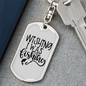 Wishing I Was Fishing Keychain Stainless Steel or 18k Gold Dog Tag Keyring-Express Your Love Gifts