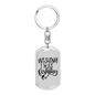 Wishing I Was Fishing Keychain Stainless Steel or 18k Gold Dog Tag Keyring-Express Your Love Gifts