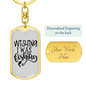 Wishing I Was Fishing Keychain Stainless Steel or 18k Gold Dog Tag Keyring-Express Your Love Gifts