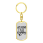 Wishing I Was Fishing Keychain Stainless Steel or 18k Gold Dog Tag Keyring-Express Your Love Gifts