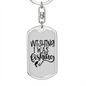 Wishing I Was Fishing Keychain Stainless Steel or 18k Gold Dog Tag Keyring-Express Your Love Gifts