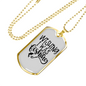 Wishing I Was Fishing Necklace Stainless Steel or 18k Gold Dog Tag 24" Chain-Express Your Love Gifts