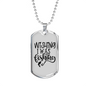 Wishing I Was Fishing Necklace Stainless Steel or 18k Gold Dog Tag 24" Chain-Express Your Love Gifts
