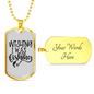 Wishing I Was Fishing Necklace Stainless Steel or 18k Gold Dog Tag 24" Chain-Express Your Love Gifts