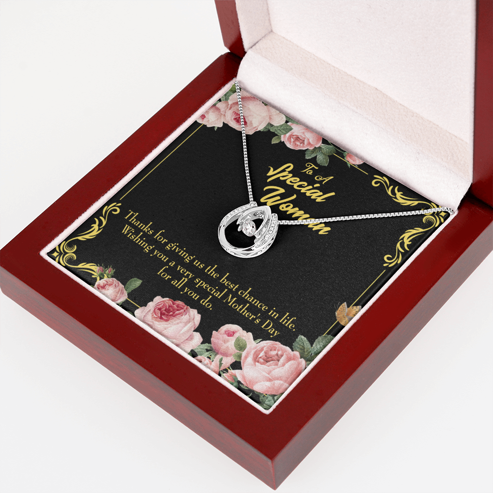 Wishing You Special Mother's Day Lucky Horseshoe Necklace Message Card 14k w CZ Crystals-Express Your Love Gifts