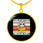 With A Rescue Cat Circle Necklace Stainless Steel or 18k Gold 18-22"-Express Your Love Gifts