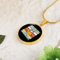 With A Rescue Cat Circle Necklace Stainless Steel or 18k Gold 18-22"-Express Your Love Gifts