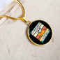With A Rescue Cat Circle Necklace Stainless Steel or 18k Gold 18-22"-Express Your Love Gifts