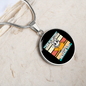 With A Rescue Cat Circle Necklace Stainless Steel or 18k Gold 18-22"-Express Your Love Gifts