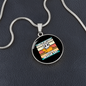 With A Rescue Cat Circle Necklace Stainless Steel or 18k Gold 18-22"-Express Your Love Gifts