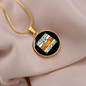 With A Rescue Cat Circle Necklace Stainless Steel or 18k Gold 18-22"-Express Your Love Gifts