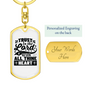 With All Thine Heart Keychain Stainless Steel or 18k Gold Dog Tag Keyring-Express Your Love Gifts