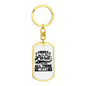 With All Thine Heart Keychain Stainless Steel or 18k Gold Dog Tag Keyring-Express Your Love Gifts