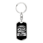 With All Thine Heart White Keychain Stainless Steel or 18k Gold Dog Tag Keyring-Express Your Love Gifts