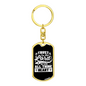 With All Thine Heart White Keychain Stainless Steel or 18k Gold Dog Tag Keyring-Express Your Love Gifts