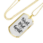 With All Your Heart Christian Necklace Stainless Steel or 18k Gold Dog Tag 24" Chain-Express Your Love Gifts